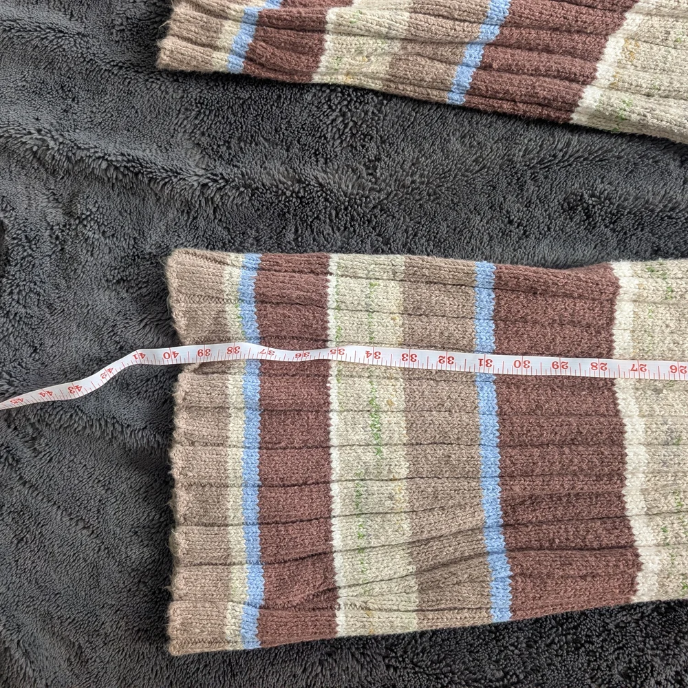 Free People Striped Knit Wide-Leg Pants in Brown, Blue, Cream - Picture 4 of 6